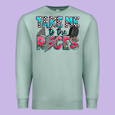Take Me To The Races Premium Sweatshirt Designed By Zillion Design Studio