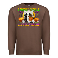 Chestnut I Ghost People All Ready Round Premium Sweatshirt - texasbilliewilder