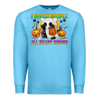 Ocean Blue I Ghost People All Ready Round Premium Sweatshirt - texasbilliewilder