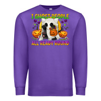 Purple I Ghost People All Ready Round Premium Sweatshirt - texasbilliewilder