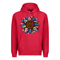 Cardinal sunflower american flag Premium Hoodie - JahusDesignShop