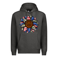 Charcoal Heather sunflower american flag Premium Hoodie - JahusDesignShop