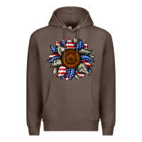 Coffee sunflower american flag Premium Hoodie - JahusDesignShop