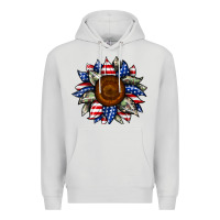 Dove Grey sunflower american flag Premium Hoodie - JahusDesignShop