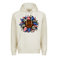 Oatmeal Heather sunflower american flag Premium Hoodie - JahusDesignShop