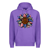 Purple sunflower american flag Premium Hoodie - JahusDesignShop