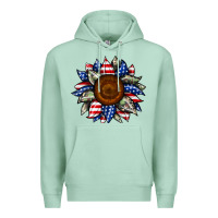 Sunflower American Flag Premium Hoodie | Teevron