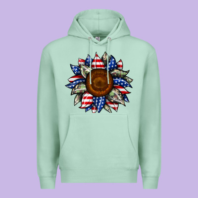 Sunflower American Flag Premium Hoodie Designed By Jahusdesignshop
