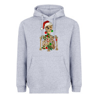 Heather Grey Christmas Skeleton Heavyweight Hoodie - RanaPortraitStore