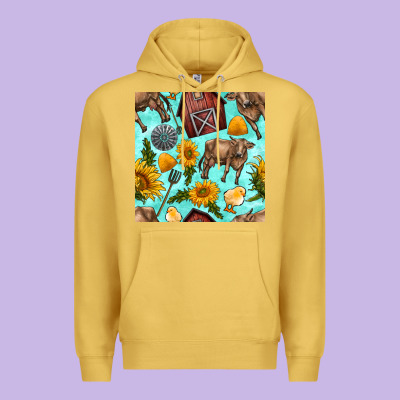 Farm Seamless Pattern Premium Hoodie Designed By Bundleandbundleshop