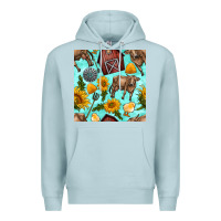 Blue Mist farm seamless pattern Premium Hoodie - BundleAndBundleShop