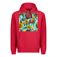 Cardinal farm seamless pattern Premium Hoodie - BundleAndBundleShop