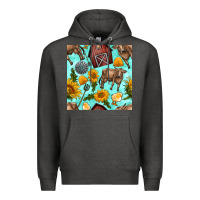 Charcoal Heather farm seamless pattern Premium Hoodie - BundleAndBundleShop