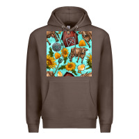 Coffee farm seamless pattern Premium Hoodie - BundleAndBundleShop