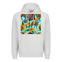 Dove Grey farm seamless pattern Premium Hoodie - BundleAndBundleShop