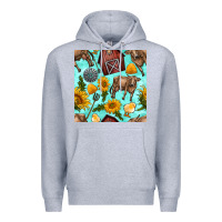 Heather Grey farm seamless pattern Premium Hoodie - BundleAndBundleShop