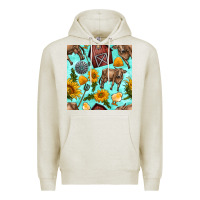 Oatmeal Heather farm seamless pattern Premium Hoodie - BundleAndBundleShop