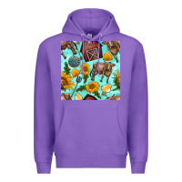 Purple farm seamless pattern Premium Hoodie - BundleAndBundleShop