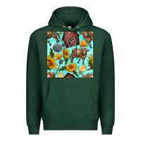 Sports Green farm seamless pattern Premium Hoodie - BundleAndBundleShop