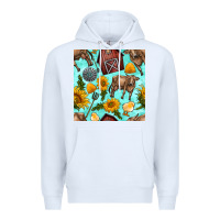 White farm seamless pattern Premium Hoodie - BundleAndBundleShop