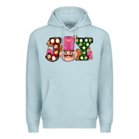 Blue Mist Christmas joy snacks and nutcracker cookies ado Premium Hoodie - AdoDesignShop