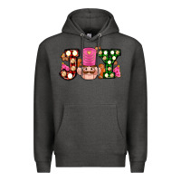 Charcoal Heather Christmas joy snacks and nutcracker cookies ado Premium Hoodie - AdoDesignShop
