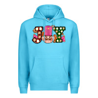 Ocean Blue Christmas joy snacks and nutcracker cookies ado Premium Hoodie - AdoDesignShop
