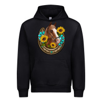 Black western horseshoe horse sunflowers gemstone Urban Hoodie - Artiststas