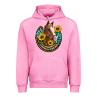Fuchsia Pink western horseshoe horse sunflowers gemstone Urban Hoodie - Artiststas
