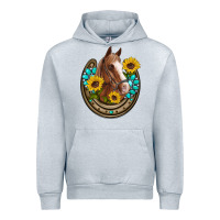 Heather Grey western horseshoe horse sunflowers gemstone Urban Hoodie - Artiststas