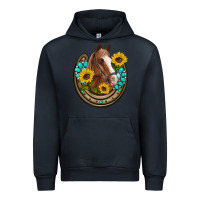 Navy western horseshoe horse sunflowers gemstone Urban Hoodie - Artiststas