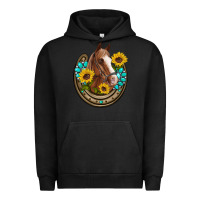 Pigment Black western horseshoe horse sunflowers gemstone Urban Hoodie - Artiststas
