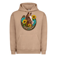 Pigment Burro western horseshoe horse sunflowers gemstone Urban Hoodie - Artiststas