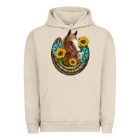 Western Horseshoe Horse Sunflowers Gemstone Urban Hoodie | Teevron