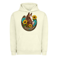 Pigment Pistachio western horseshoe horse sunflowers gemstone Urban Hoodie - Artiststas