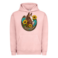 Pigment Salmon western horseshoe horse sunflowers gemstone Urban Hoodie - Artiststas