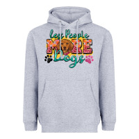 Heather Grey less people more dogs Heavyweight Hoodie - Zillion Design Studio