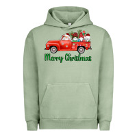 Pigment Oil Green merry christmas truck gnomes Urban Hoodie - AdoDesignShop