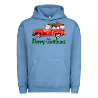Pigment Pebble Blue merry christmas truck gnomes Urban Hoodie - AdoDesignShop