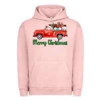 Pigment Salmon merry christmas truck gnomes Urban Hoodie - AdoDesignShop