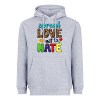 Heather Grey spread love not hate Heavyweight Hoodie - texasbilliewilder