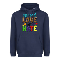 Navy spread love not hate Heavyweight Hoodie - texasbilliewilder