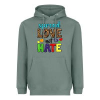 Sage spread love not hate Heavyweight Hoodie - texasbilliewilder