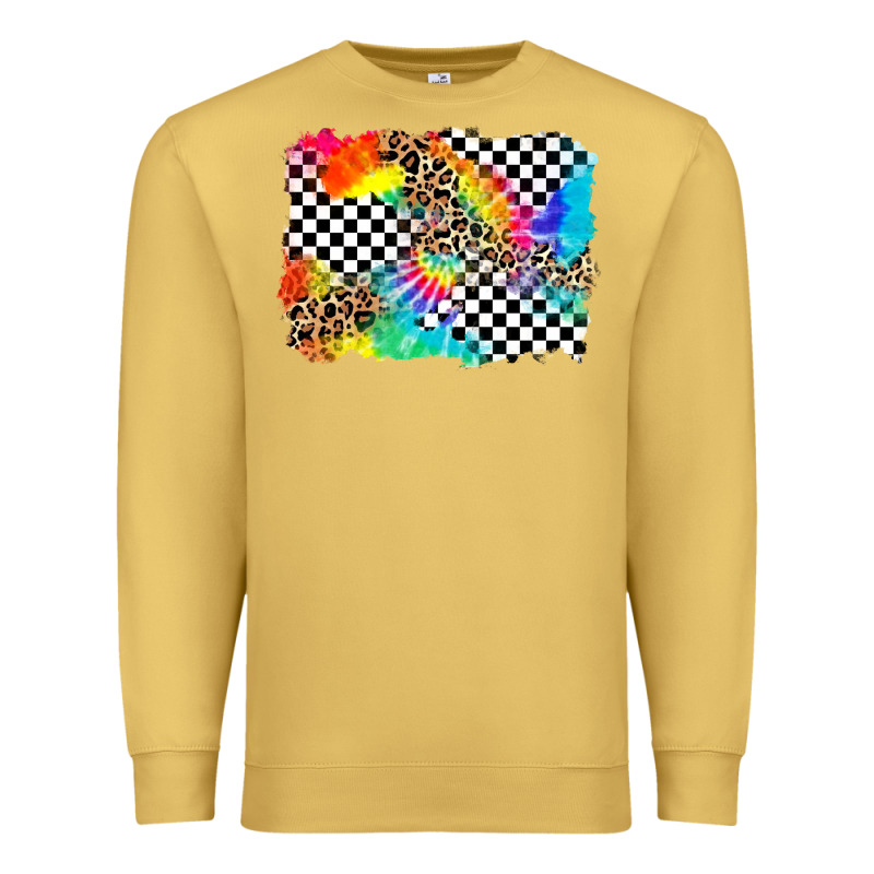 Race Leopard Tie Dye Background Premium Sweatshirt by Zillion Design Studio | Teevron