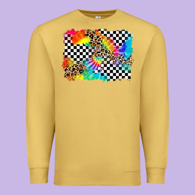 Race Leopard Tie Dye Background Premium Sweatshirt Designed By Zillion Design Studio