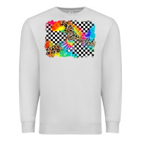 Dove Grey race leopard tie dye background Premium Sweatshirt - Zillion Design Studio