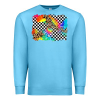 Ocean Blue race leopard tie dye background Premium Sweatshirt - Zillion Design Studio
