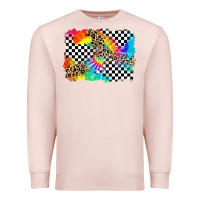Pale Pink race leopard tie dye background Premium Sweatshirt - Zillion Design Studio