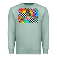 Seafoam race leopard tie dye background Premium Sweatshirt - Zillion Design Studio