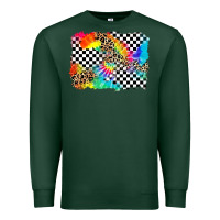 Sports Green race leopard tie dye background Premium Sweatshirt - Zillion Design Studio